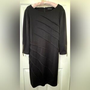 Ivanka Trump Ruched Sheath Dress Black Size 10 EUC